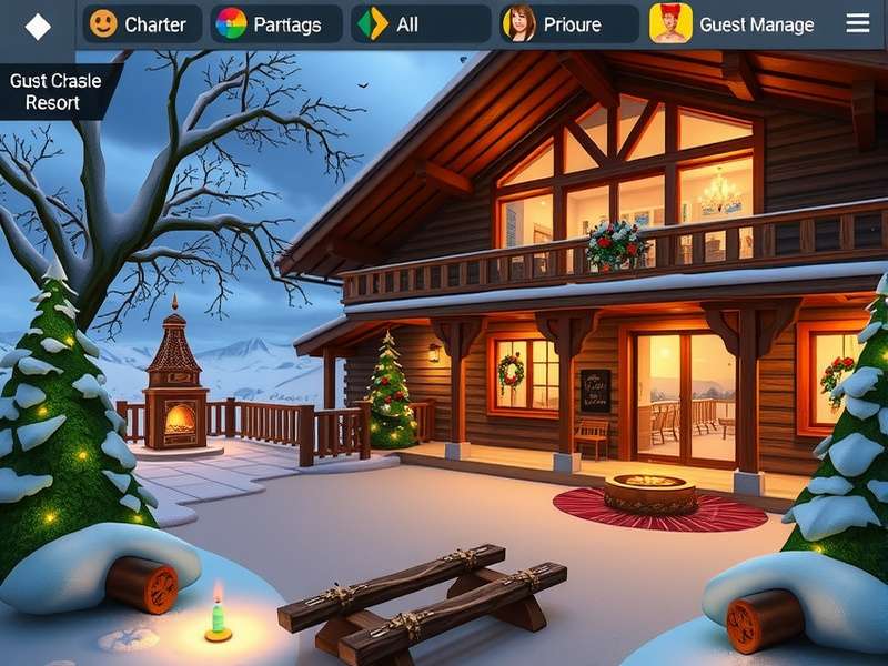 Alpine Dream Chalet gameplay screenshot showing mountain resort